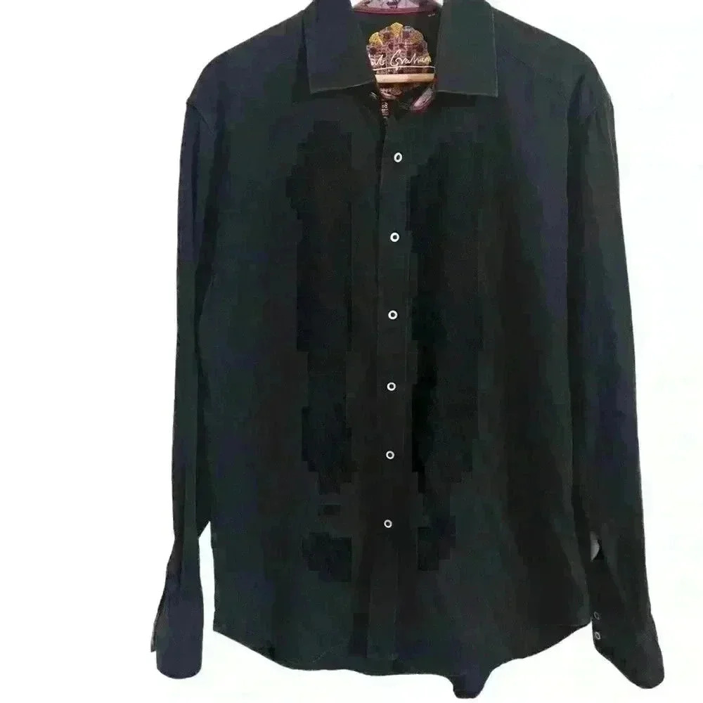 Robert Graham Men’s Black Button Down Dress Shirt size M